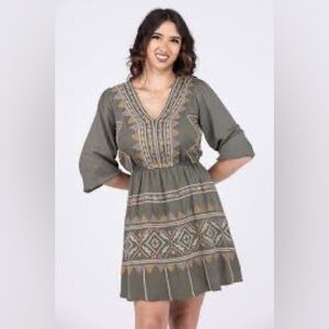 Savanna Jane | Olive Embroidered Dress